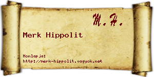 Merk Hippolit névjegykártya